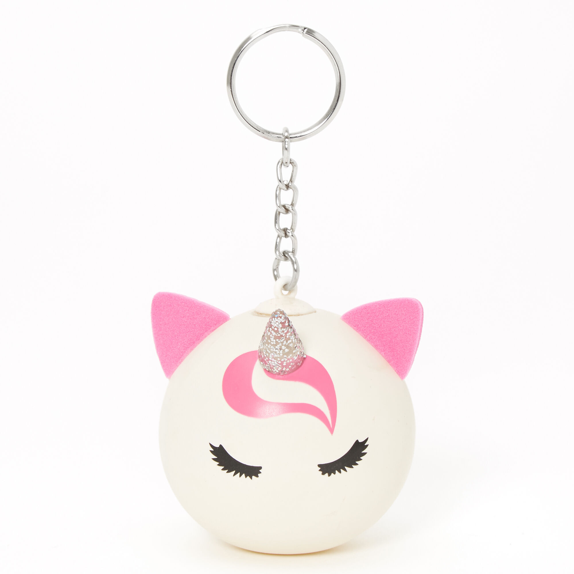View Claires Pink Unicorn Stress Ball Keychain White information