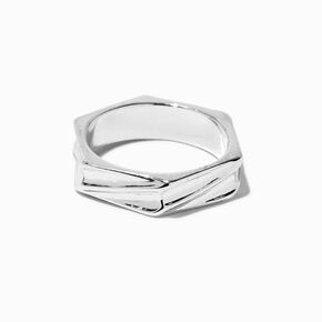 Silver-tone Bolt Ring ,
