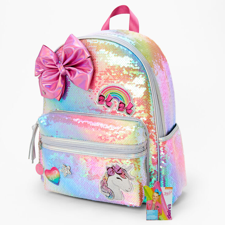 JoJo Siwa™ Rainbow Sequin Bow Backpack | Claire's US
