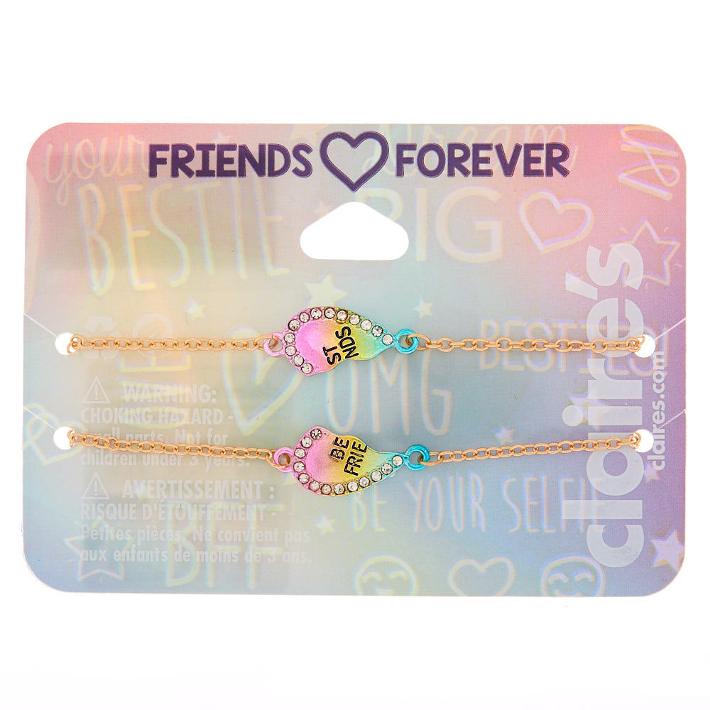 Gold Rainbow Chain Friendship Bracelets 2 Pack