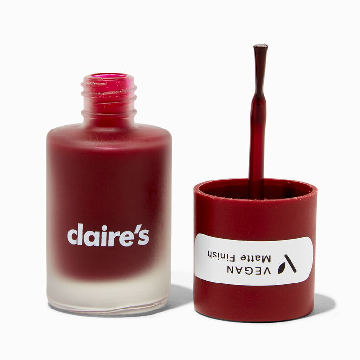 Vegan Matte Effect Nail Polish - Dark Red,