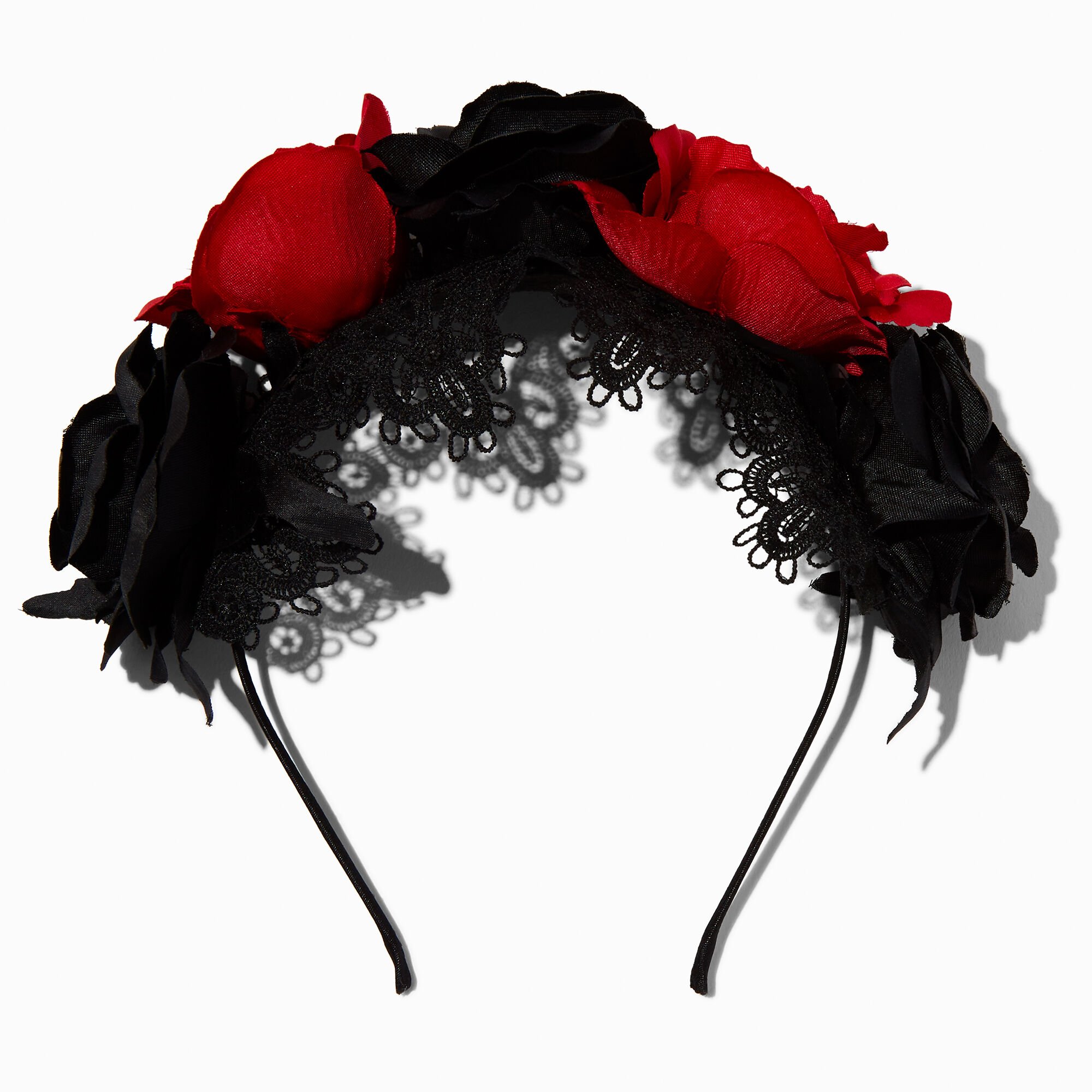 Black & Red Flower Headband,