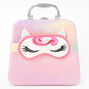 Palette compacte de maquillage et trousse de voyage holographique - Licorne rose,