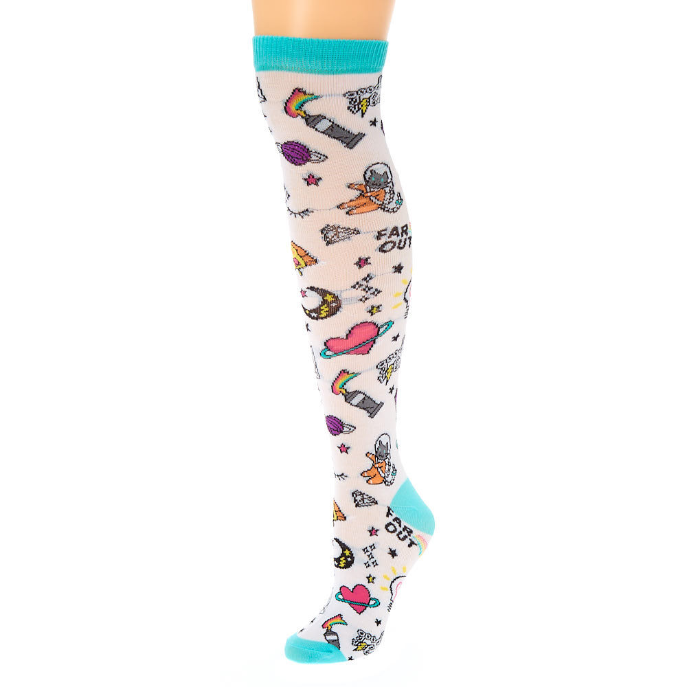 Unicorn PWR Knee High Socks - White,
