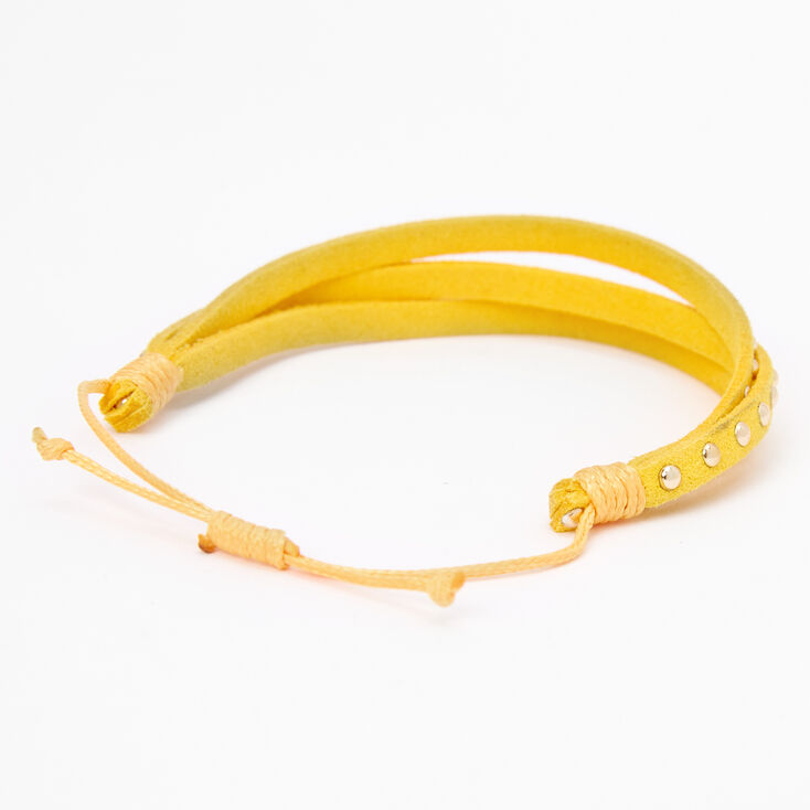 Gold Studded Adjustable Bracelet - Yellow,