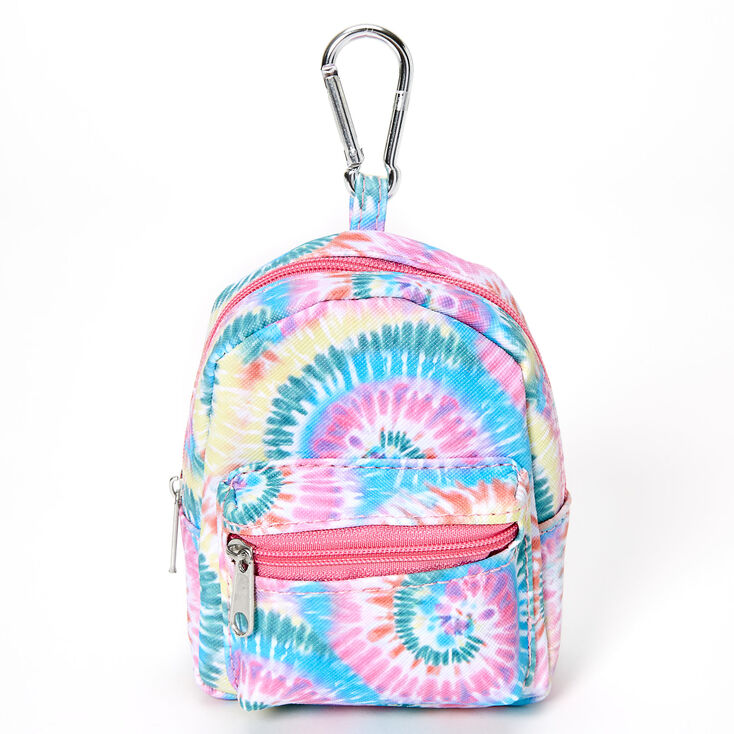 Claire's Porte-clés mini sac à dos tie-dye arc-en-ciel