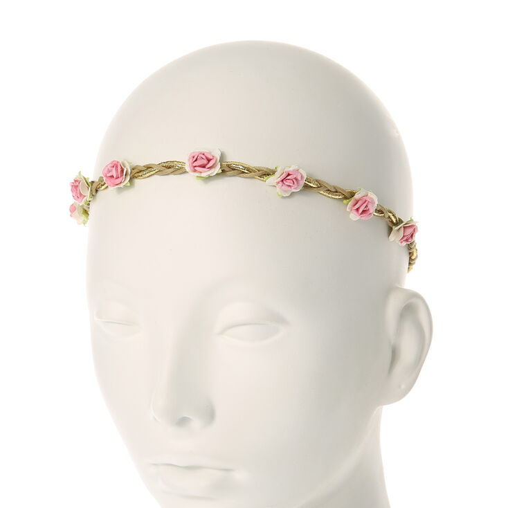 Claire's Bandeau en suédine avec petites roses en papier