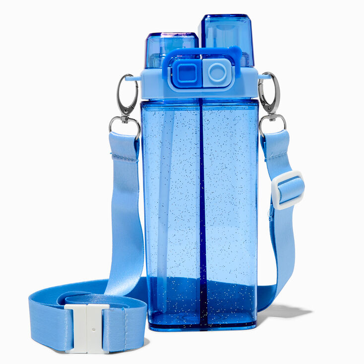 Blue Double Sided Crossbody Water Bottle,
