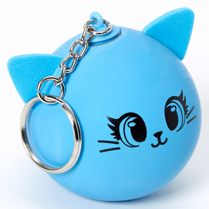 Cat Stress Ball Keychain - Blue,