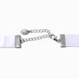 Claire&#39;s Club White Pearl Ribbon Choker Necklace,