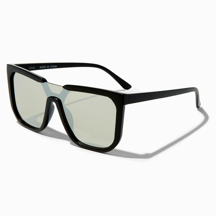 Matte Black Tinted Shield Sunglasses,