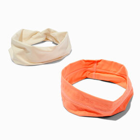 White &amp; Coral Athletic Headwraps - 2 Pack,