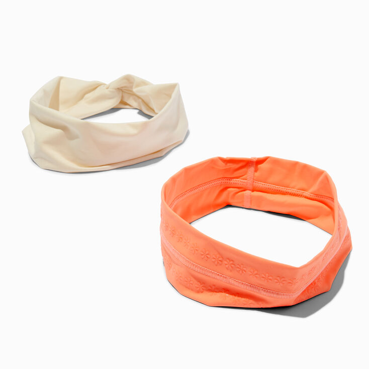 White &amp; Coral Athletic Headwraps - 2 Pack,