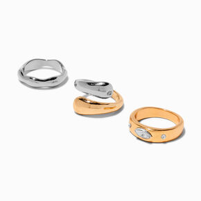 Mixed Metal Melted Rings - 3 Pack,