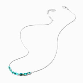 Blue Anodized Slide Bead Chain Necklace,