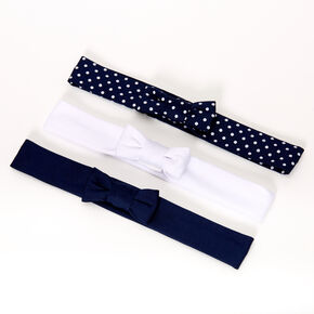 Claire&#39;s Club Mixed Pattern Bow Headwraps - Navy, 3 Pack,