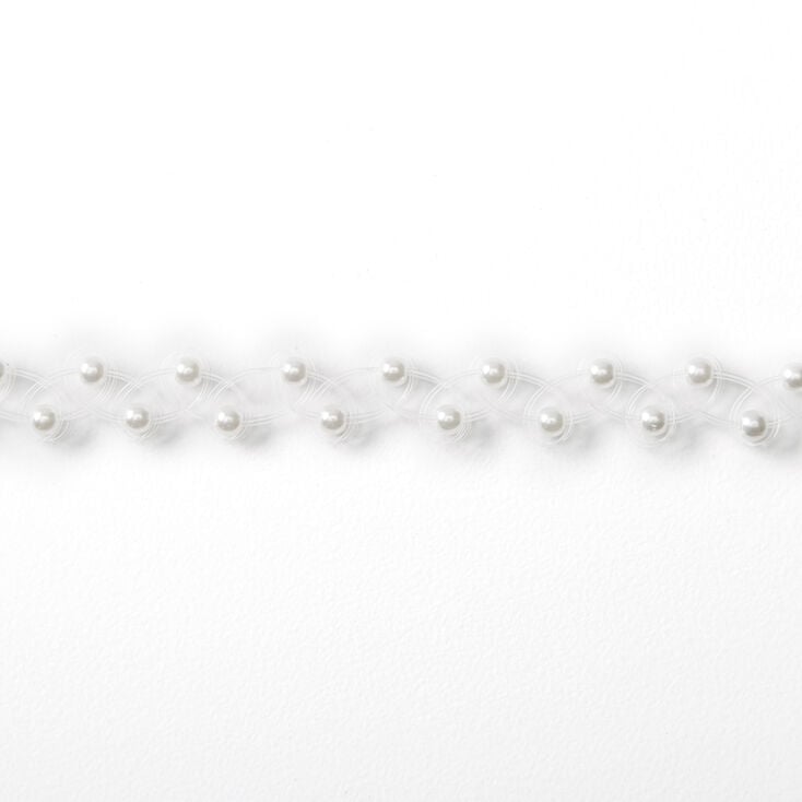 Pearl Tattoo Choker Necklace - White,