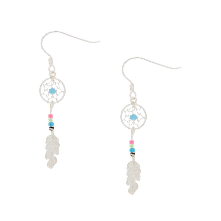 Claire's Pendantes attrape-rêves arc-en-ciel couleur argenté