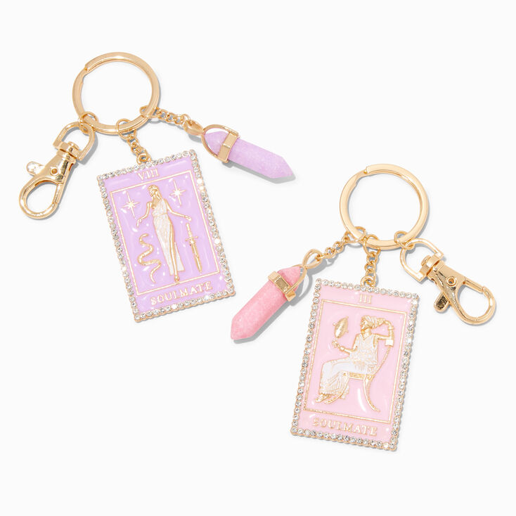 Best Friends Pink &amp; Purple Tarot Card Keychains - 2 Pack,