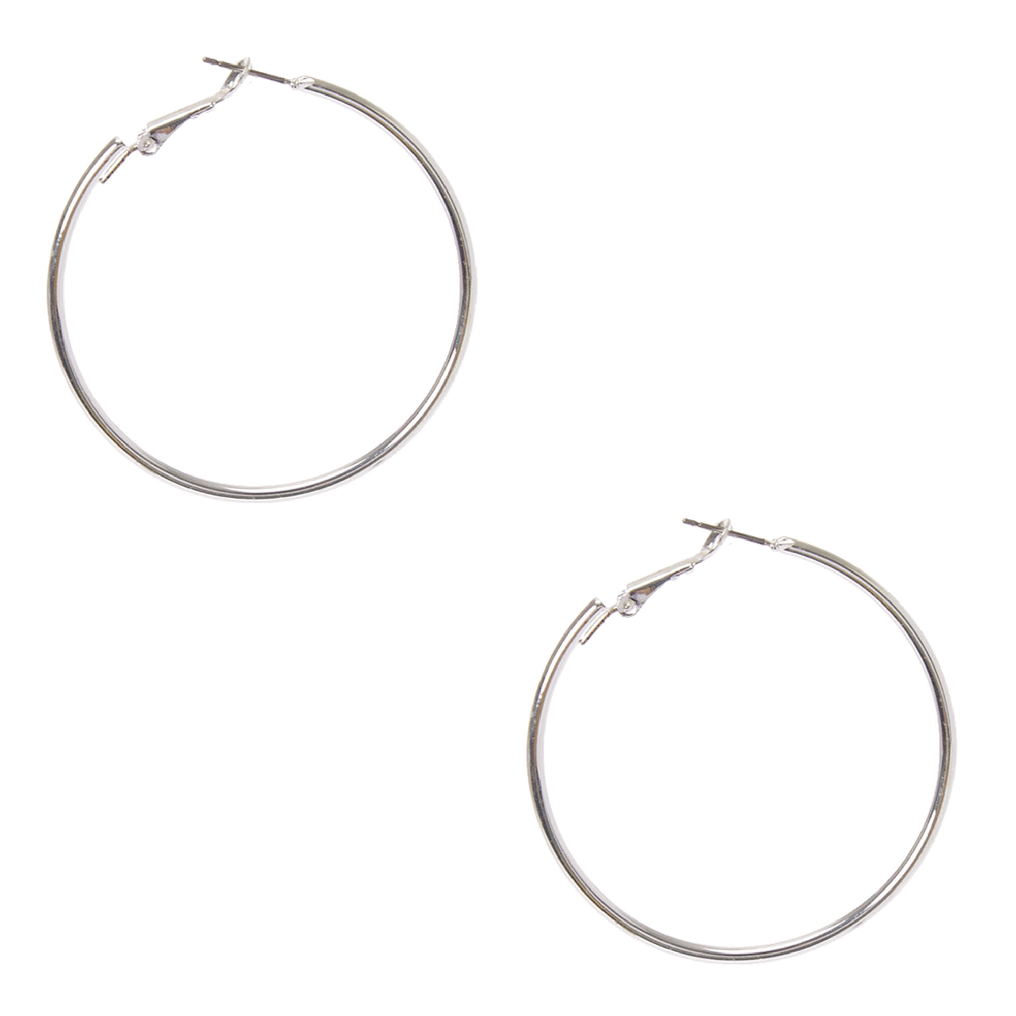 View Claires 50MM Hoop Earrings Silver information