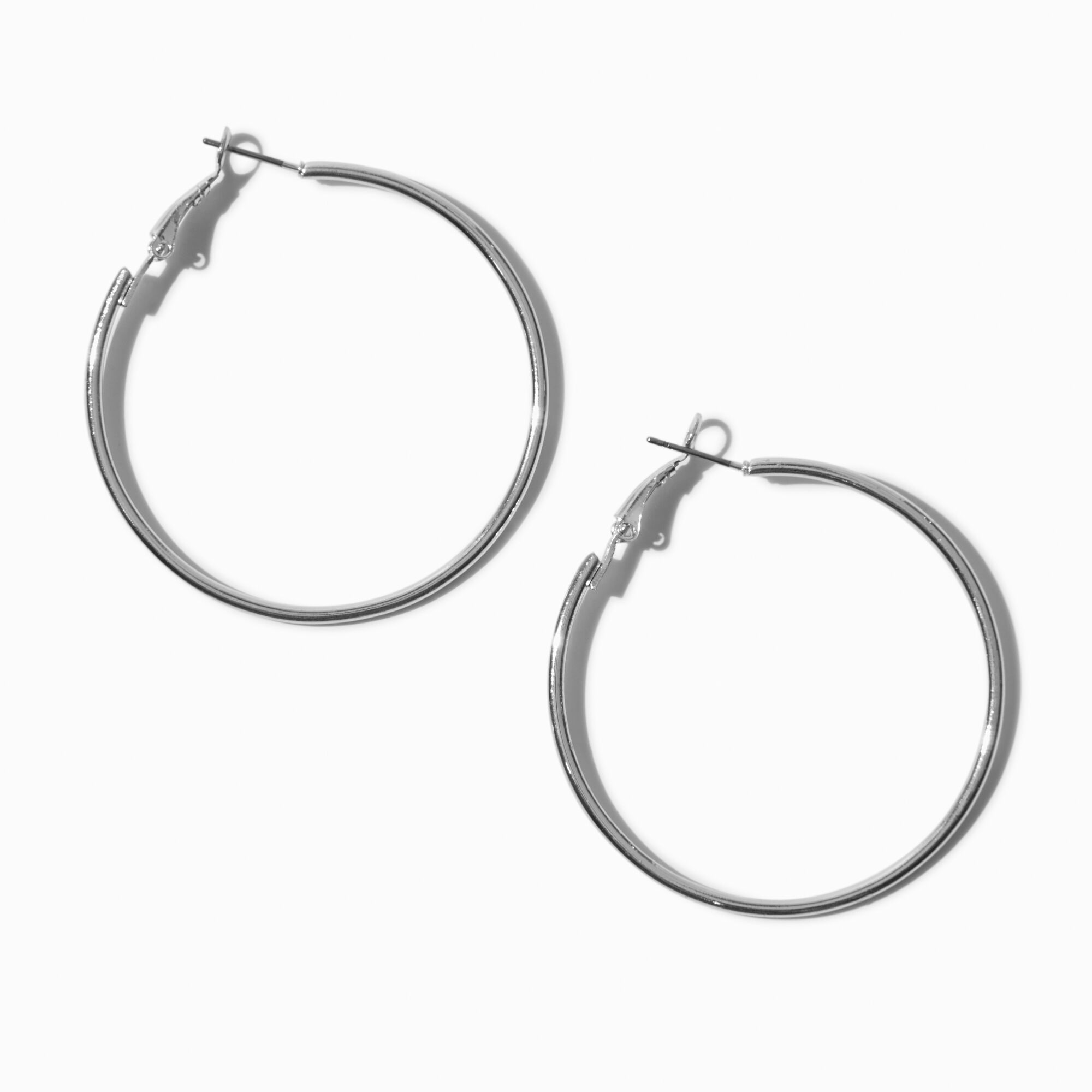 View Claires 50MM Hoop Earrings Silver information