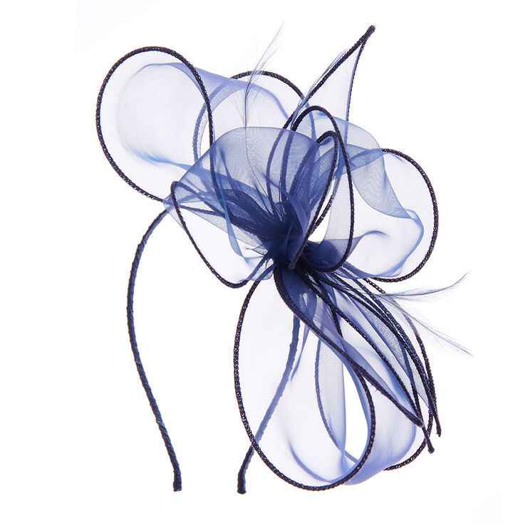 Large Fascinator Bow Headband - Navy,