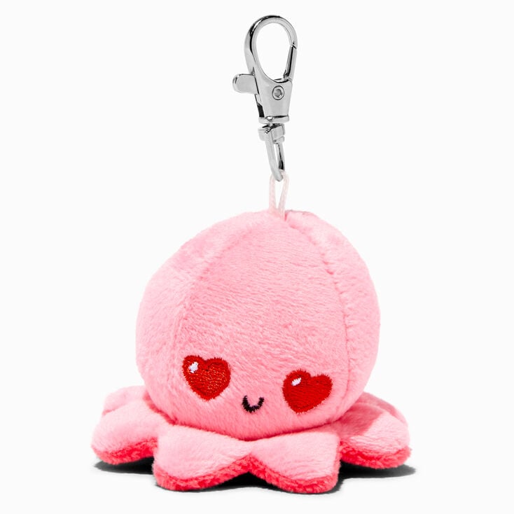 TeeTurtle&trade; Reversible Plushies Love Pink Octopus Keychain,