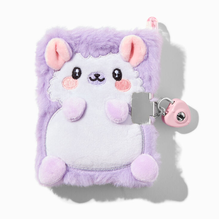 Purple Hedgehog Furry Lock Diary,