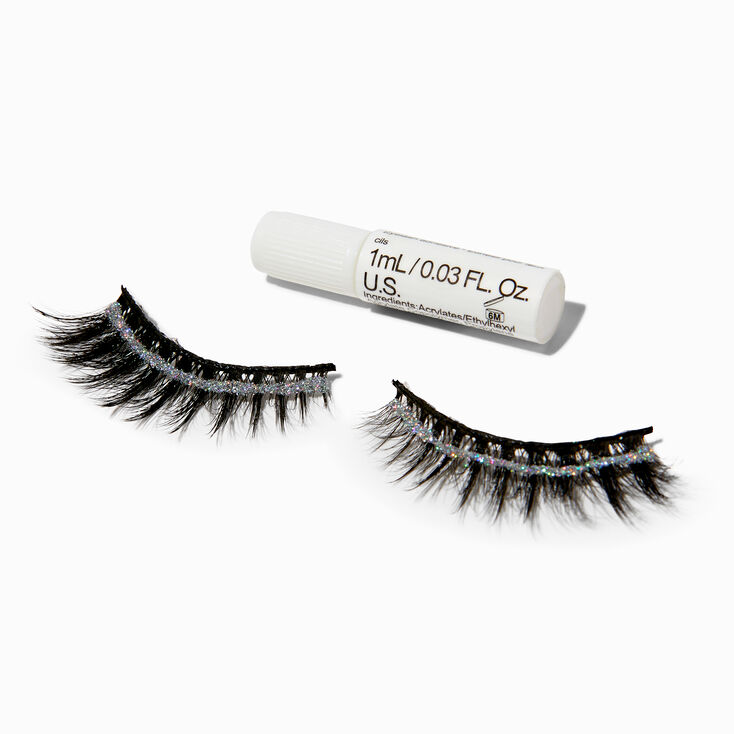 Silver Glitter Vegan False Eyelashes,