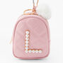 Initial Pearl Mini Backpack Keyring - Blush Pink, L,