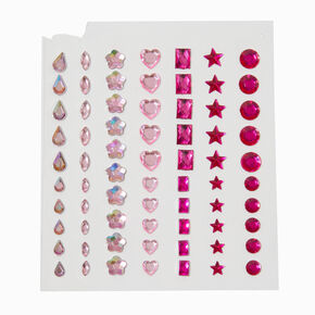 Pink Assorted Crystal Hair Gems - 70 Pack,