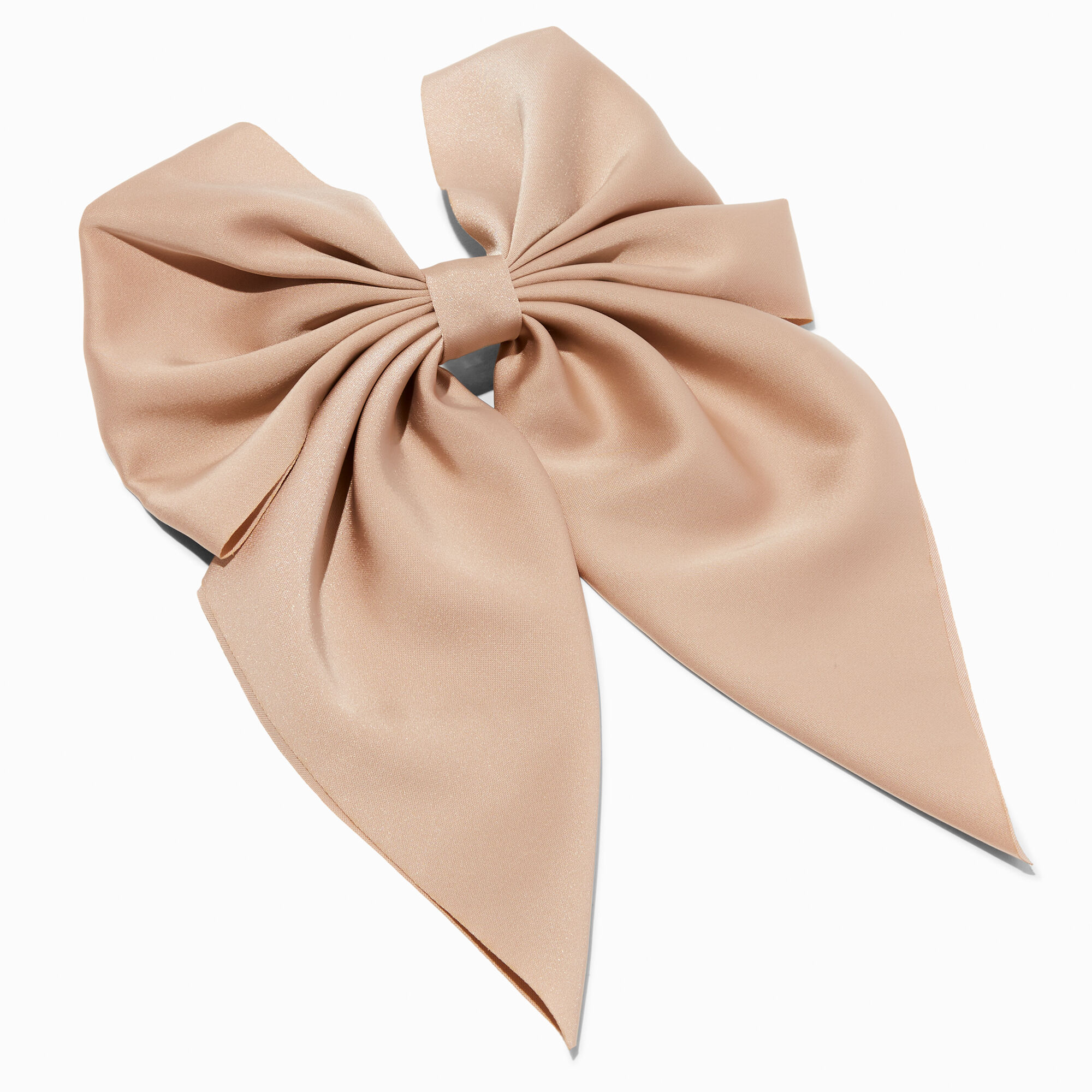 View Claires Satin Bow Barrette Hair Clip Champagne information