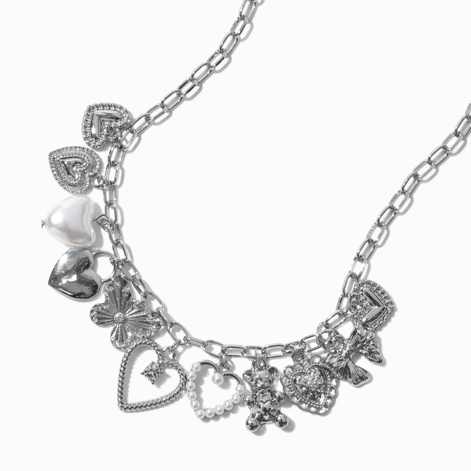 Silver-tone Uptown Charm Paperclip Chain Necklace,