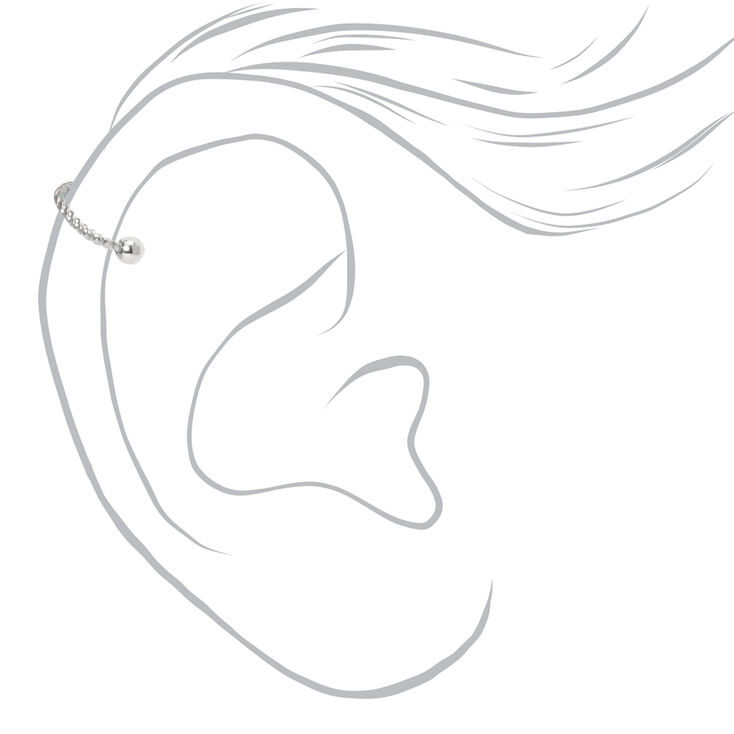 Silver 16G Braided Horseshoe Cartilage Hoop Earring,