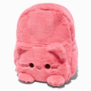 Claire&#39;s Club Furry Pink Cat Dome Backpack,