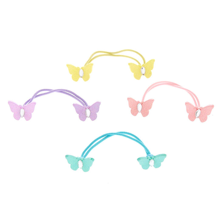 Claire's Club Pastel Butterfly Hair Ties - 4 Pack | Claire's
