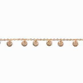 Gold-tone Textured Coin Chain Bracelet,