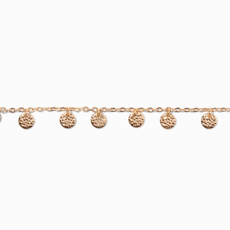 Gold-tone Textured Coin Chain Bracelet,