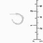Silver Cubic Zirconia 20MM Chain Hoop Earrings,