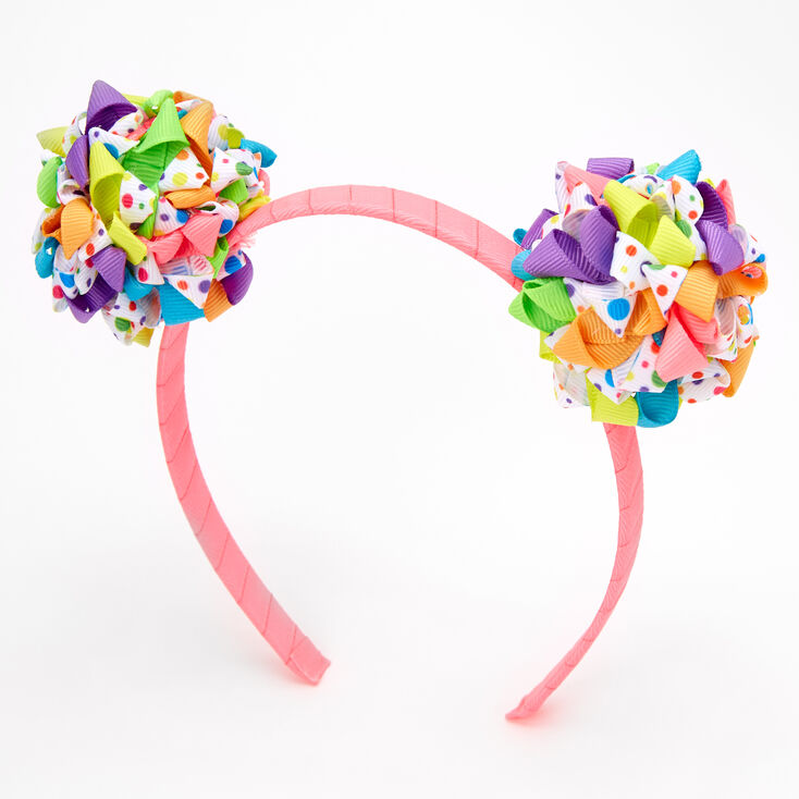 Rainbow Ribbon Clusters Headband,