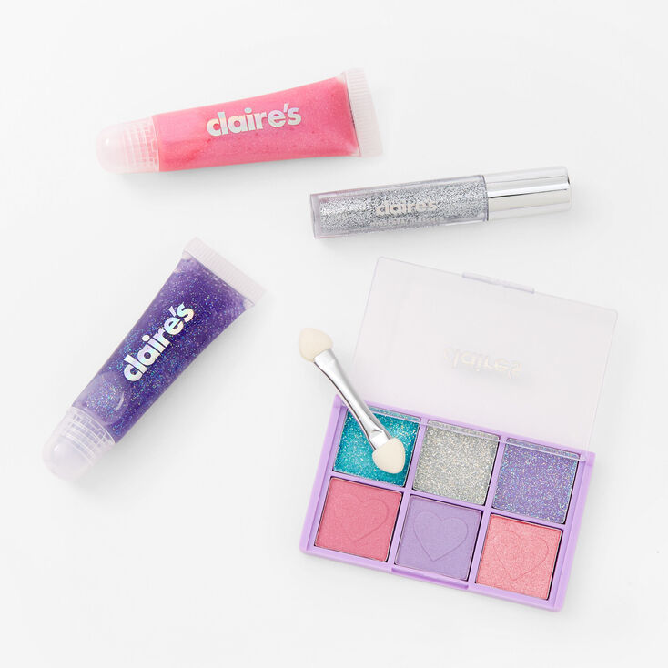 Pastel Purple Rainbow Bling Makeup Tin,