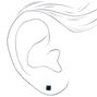 Black Cubic Zirconia Round Stud Earrings - 5MM,