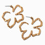 Squiggle Flower Outline Gold-tone Hoop Earrings,