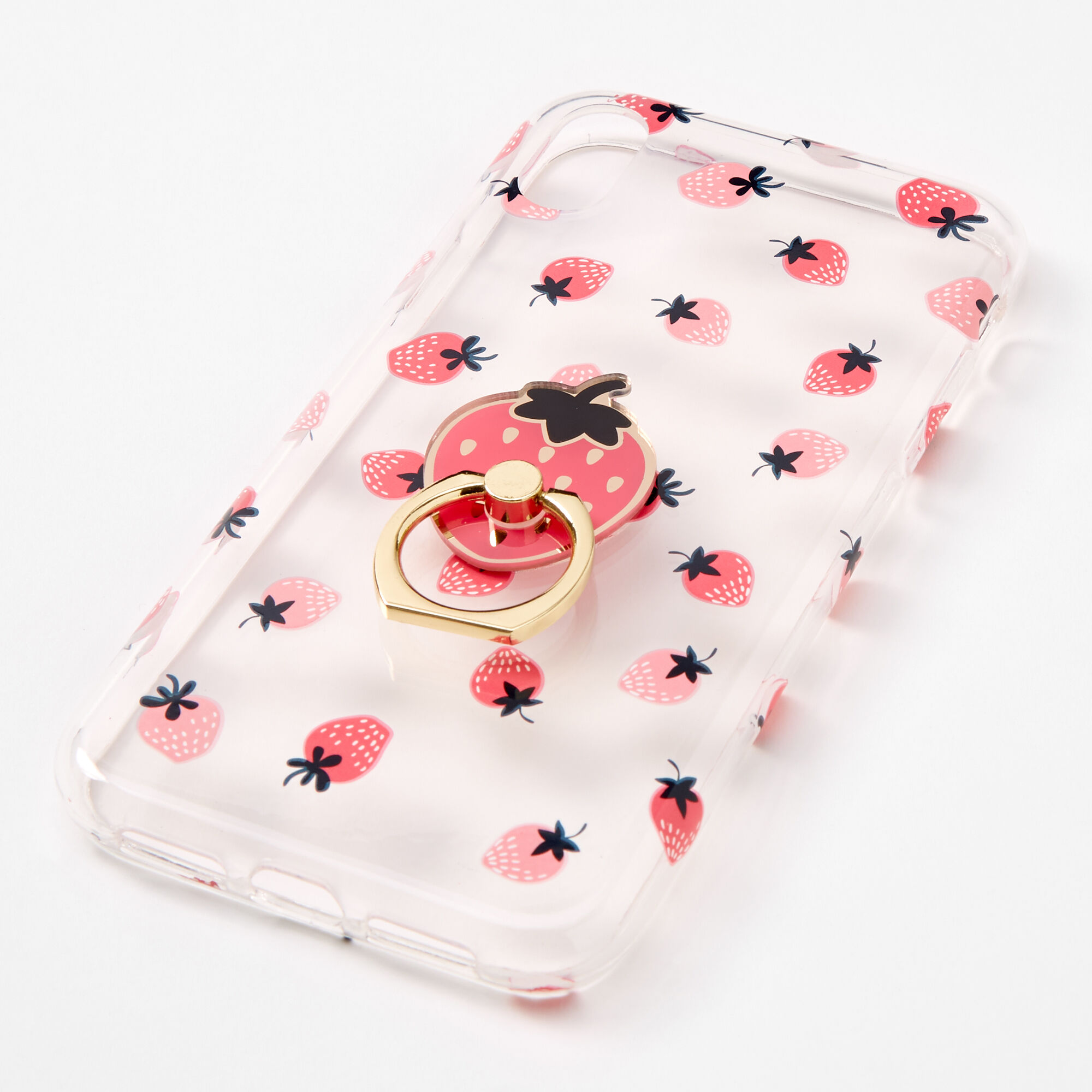 Strawberry Ring Holder Protective Phone Case - Fits iPhone® XR,