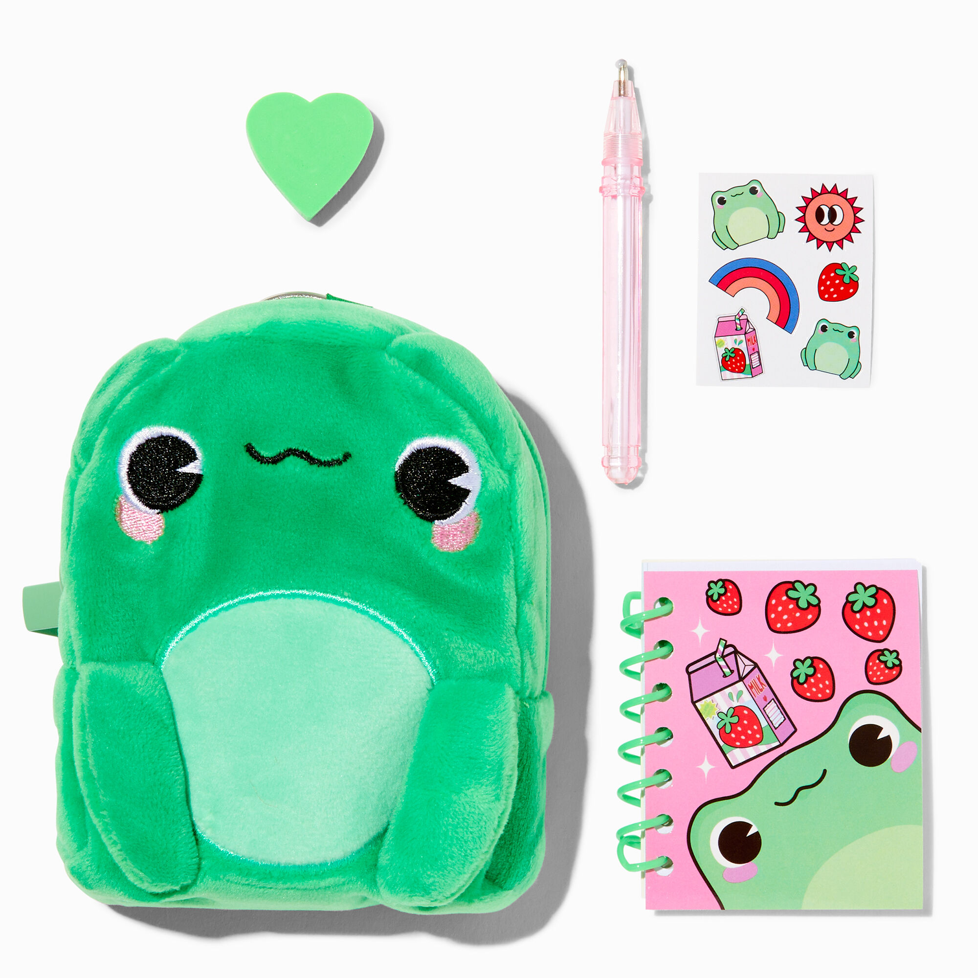 View Claires Strawberry Frog 4 Backpack Stationery Set information