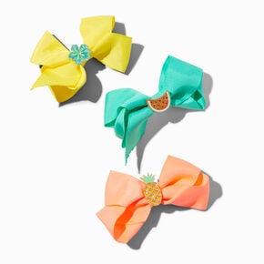 Claire&#39;s Club Summer Fruit Ribbon Loopy Hair Bow Clips - 3 Pack,