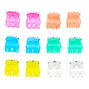Mini pinces &agrave; cheveux transparentes fluo - Lot de 12,