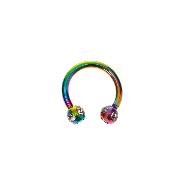 Cr&eacute;ole de cartilage fer &agrave; cheval 1,2&nbsp;mm couleur titan&eacute;e anodis&eacute;e,