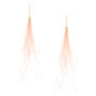5&quot; Feather Tassel Drop Earrings - Pink,