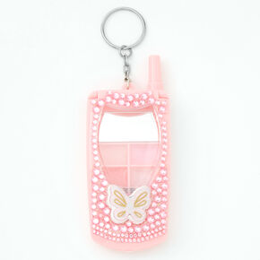 Pink Butterfly Flip Phone Bling Lip Gloss Set,